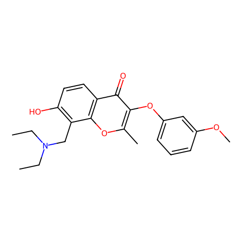 8-[(diethylamino)methyl]-7-hydroxy-3-(3-methoxyphenoxy)-2-methyl-4H-chromen-4-one structure