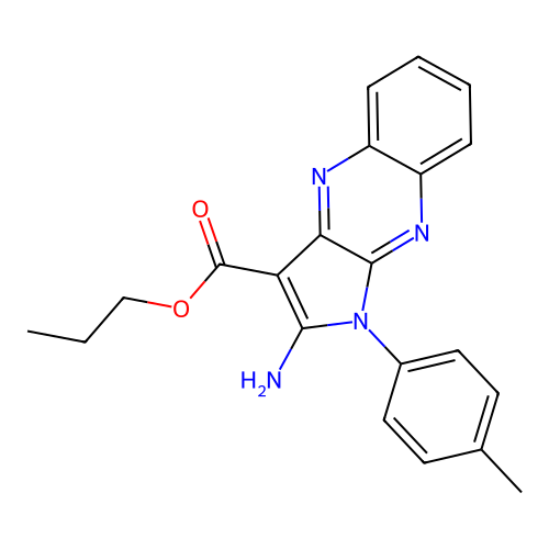 Propyl 2-amino-1-(4-methylphenyl)pyrrolo[3,2-b]quinoxaline-3-carboxylate structure