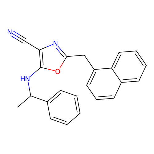 2-(Naphthalen-1-ylmethyl)-5-[(1-phenylethyl)amino]-1,3-oxazole-4-carbonitrile structure