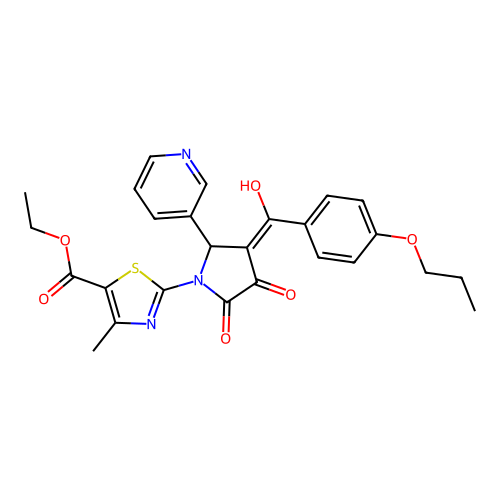 ethyl 2-(3-hydroxy-2-oxo-4-(4-propoxybenzoyl)-5-(pyridin-3-yl)-2,5-dihydro-1H-pyrrol-1-yl)-4-methylthiazole-5-carboxylate structure