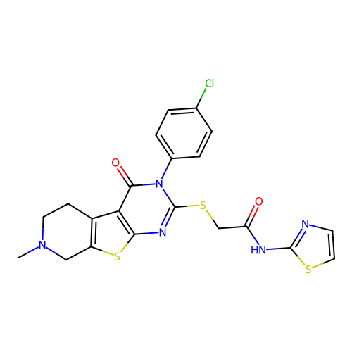 C21H18ClN5O2S3 structure