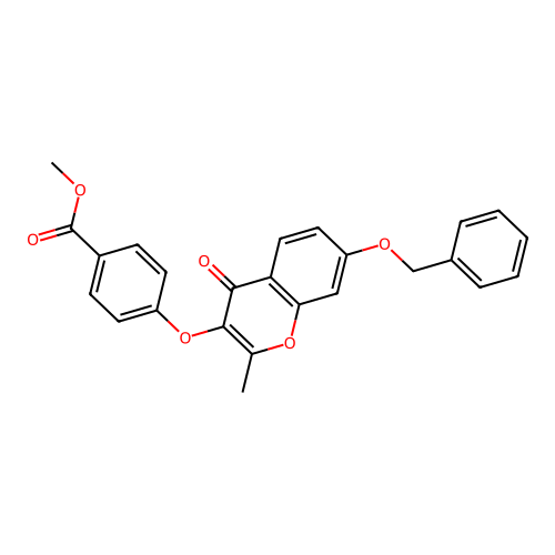 Methyl 4-[2-methyl-4-oxo-7-(phenylmethoxy)chromen-3-yloxy]benzoate structure