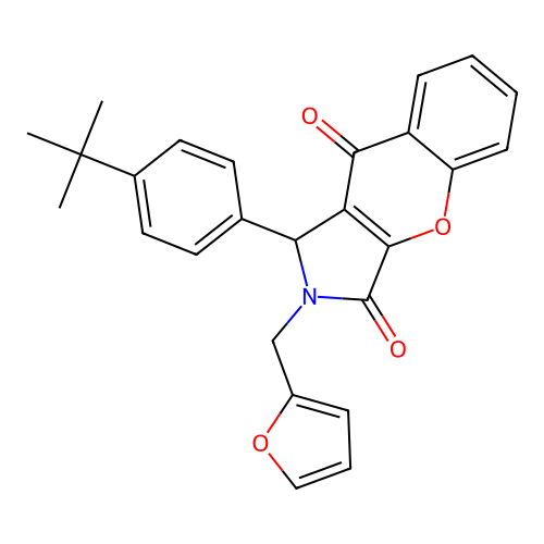 1-(4-tert-butylphenyl)-2-(furan-2-ylmethyl)-1,2-dihydrochromeno[2,3-c]pyrrole-3,9-dione structure