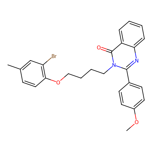 3-(4-(2-bromo-4-methylphenoxy)butyl)-2-(4-methoxyphenyl)quinazolin-4(3H)-one structure