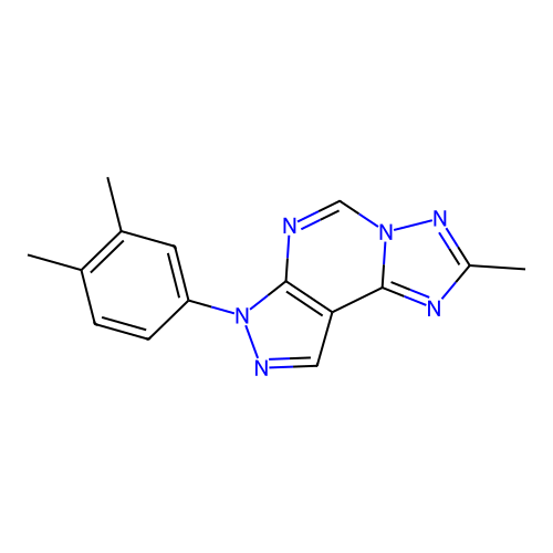 7-(3,4-dimethylphenyl)-2-methyl-7H-pyrazolo[4,3-e][1,2,4]triazolo[1,5-c]pyrimidine structure