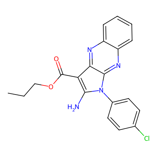 propyl 2-amino-1-(4-chlorophenyl)-1H-pyrrolo[2,3-b]quinoxaline-3-carboxylate structure