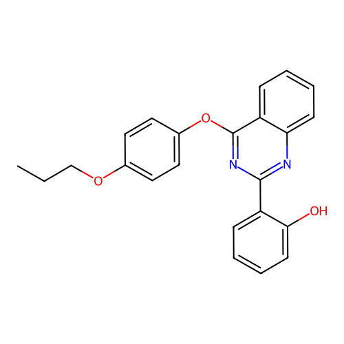 2-[4-(4-Propoxyphenoxy)quinazolin-1-ium-2-yl]phenolate structure