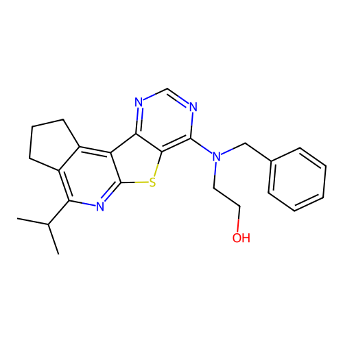 2-(benzyl(4-isopropyl-2,3-dihydro-1H-cyclopenta[4',5']pyrido[3',2':4,5]thieno[3,2-d]pyrimidin-7-yl)amino)ethanol structure