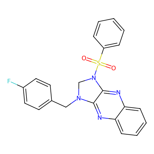 1-(4-fluorobenzyl)-3-(phenylsulfonyl)-2,3-dihydro-1H-imidazo[4,5-b]quinoxaline structure