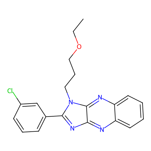 2-(3-chlorophenyl)-1-(3-ethoxypropyl)-1H-imidazo[4,5-b]quinoxaline structure