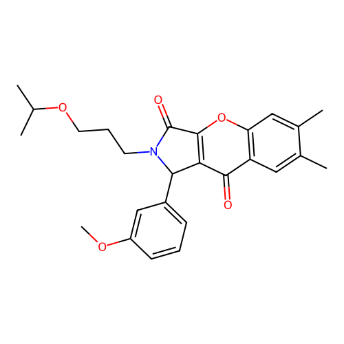 2-(3-isopropoxypropyl)-1-(3-methoxyphenyl)-6,7-dimethyl-1,2-dihydrochromeno[2,3-c]pyrrole-3,9-dione structure