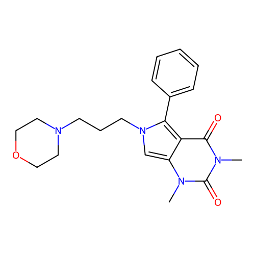 1,3-dimethyl-6-(3-morpholin-4-ylpropyl)-5-phenylpyrrolo[3,4-d]pyrimidine-2,4-dione structure