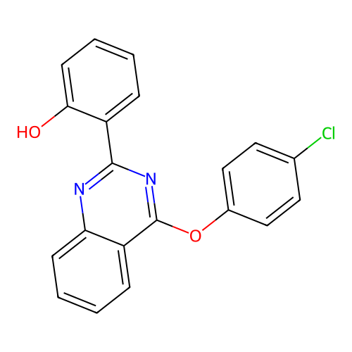 2-[4-(4-Chlorophenoxy)quinazolin-1-ium-2-yl]phenolate structure