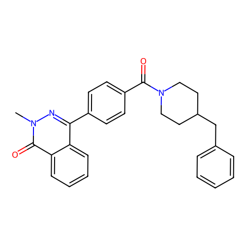 4-{4-[(4-benzylpiperidin-1-yl)carbonyl]phenyl}-2-methylphthalazin-1(2H)-one structure