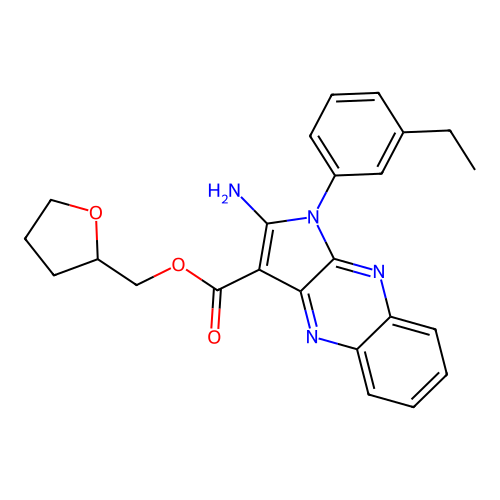 oxolan-2-ylmethyl 2-amino-1-(3-ethylphenyl)pyrrolo[3,2-b]quinoxaline-3-carboxylate structure