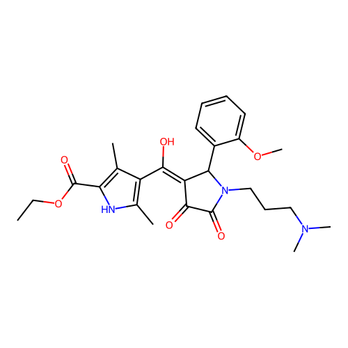 ethyl 4-(1-(3-(dimethylamino)propyl)-4-hydroxy-2-(2-methoxyphenyl)-5-oxo-2,5-dihydro-1H-pyrrole-3-carbonyl)-3,5-dimethyl-1H-pyrrole-2-carboxylate structure