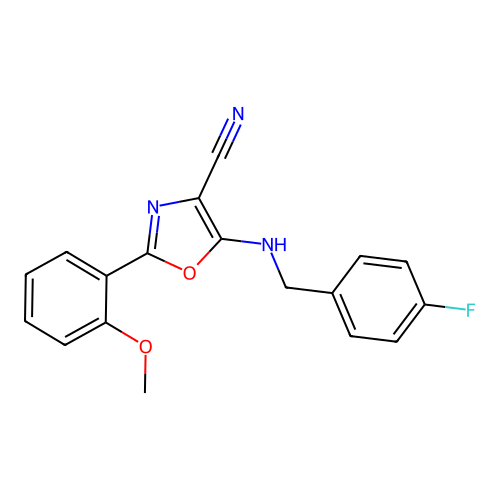 5-[(4-Fluorophenyl)methylamino]-2-(2-methoxyphenyl)-4-oxazolecarbonitrile structure