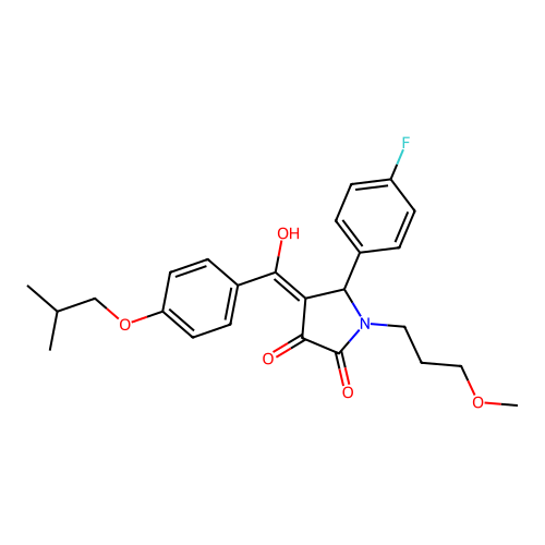 5-(4-fluorophenyl)-3-hydroxy-1-(3-methoxypropyl)-4-[4-(2-methylpropoxy)benzoyl]-2,5-dihydro-1H-pyrrol-2-one structure