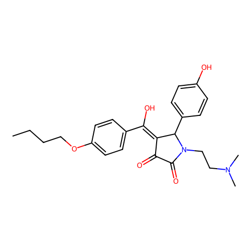 4-(4-butoxybenzoyl)-1-[2-(dimethylamino)ethyl]-3-hydroxy-5-(4-hydroxyphenyl)-2,5-dihydro-1H-pyrrol-2-one structure