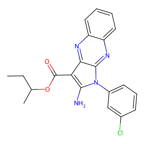 butan-2-yl 2-amino-1-(3-chlorophenyl)-1H-pyrrolo[2,3-b]quinoxaline-3-carboxylate structure