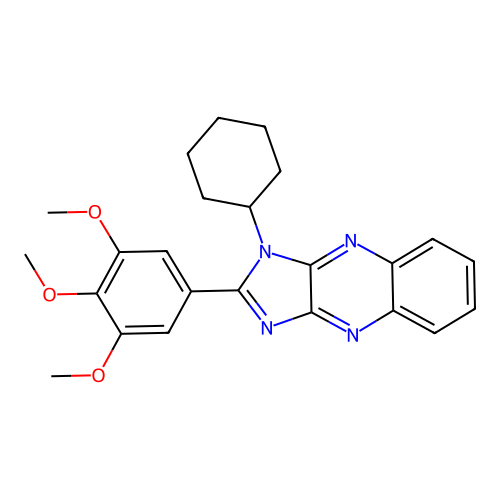 1-cyclohexyl-2-(3,4,5-trimethoxyphenyl)-1H-imidazo[4,5-b]quinoxaline structure