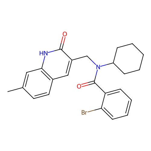 2-bromo-N-cyclohexyl-N-((2-hydroxy-7-methylquinolin-3-yl)methyl)benzamide structure