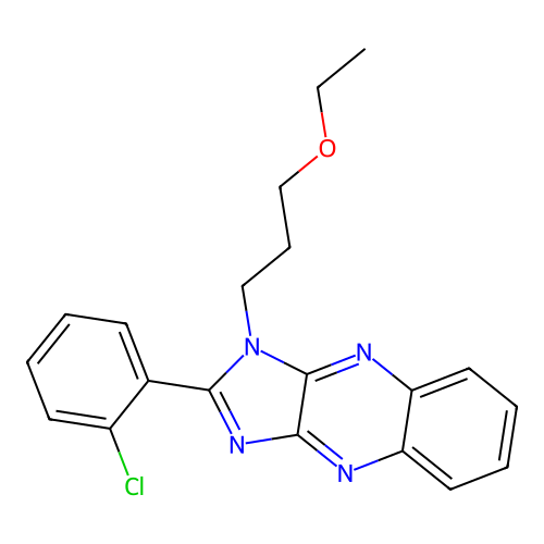 2-(2-chlorophenyl)-1-(3-ethoxypropyl)-1H-imidazo[4,5-b]quinoxaline structure