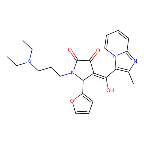 1-[3-(diethylamino)propyl]-5-(furan-2-yl)-3-hydroxy-4-{2-methylimidazo[1,2-a]pyridine-3-carbonyl}-2,5-dihydro-1H-pyrrol-2-one structure