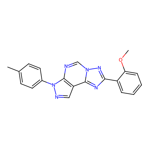 2-(2-methoxyphenyl)-7-(p-tolyl)-7H-pyrazolo[4,3-e][1,2,4]triazolo[1,5-c]pyrimidine structure