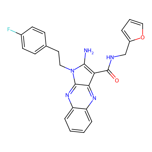 2-amino-1-(4-fluorophenethyl)-N-(furan-2-ylmethyl)-1H-pyrrolo[2,3-b]quinoxaline-3-carboxamide structure