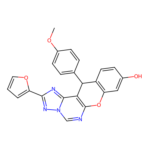 2-(furan-2-yl)-12-(4-methoxyphenyl)-12H-chromeno[3,2-e][1,2,4]triazolo[1,5-c]pyrimidin-9-ol structure