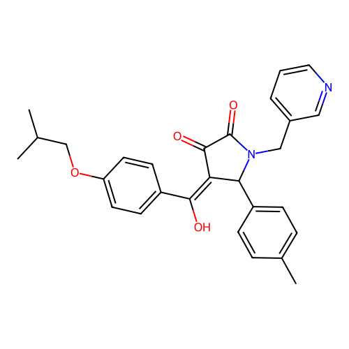 3-hydroxy-5-(4-methylphenyl)-4-[4-(2-methylpropoxy)benzoyl]-1-[(pyridin-3-yl)methyl]-2,5-dihydro-1H-pyrrol-2-one structure