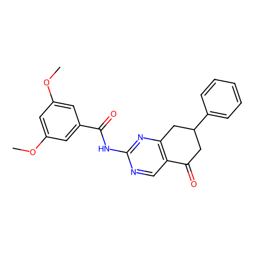 3,5-dimethoxy-N-(5-oxo-7-phenyl-5,6,7,8-tetrahydroquinazolin-2-yl)benzamide structure