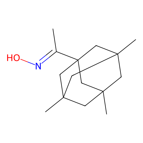 N-[1-(3,5,7-trimethyl-1-adamantyl)ethylidene]hydroxylamine structure