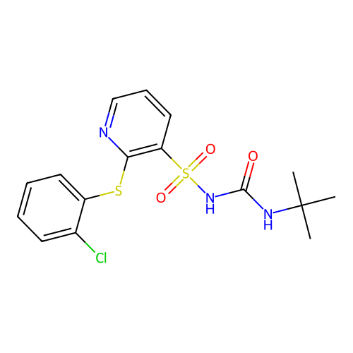 1-Tert-butyl-3-[2-(2-chlorophenyl)sulfanylpyridin-3-yl]sulfonylurea structure