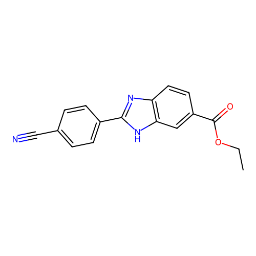 ethyl 2-(4-cyanophenyl)-3H-benzimidazole-5-carboxylate structure
