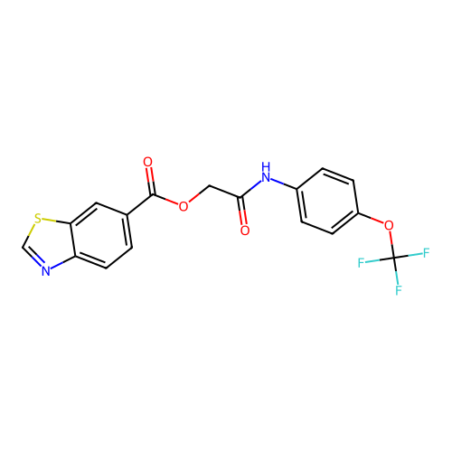 [2-Oxo-2-[4-(trifluoromethoxy)anilino]ethyl] 1,3-benzothiazole-6-carboxylate structure