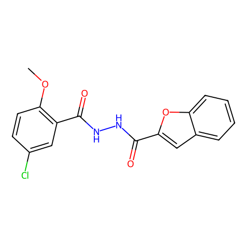 N'-(5-chloro-2-methoxybenzoyl)-1-benzofuran-2-carbohydrazide structure