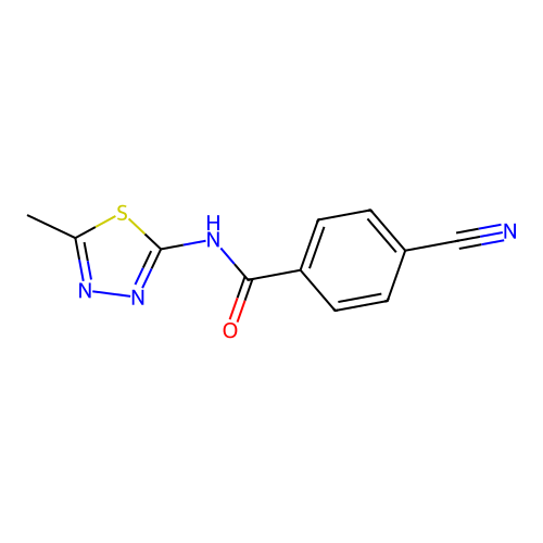 4-cyano-N-(5-methyl-1,3,4-thiadiazol-2-yl)benzamide structure