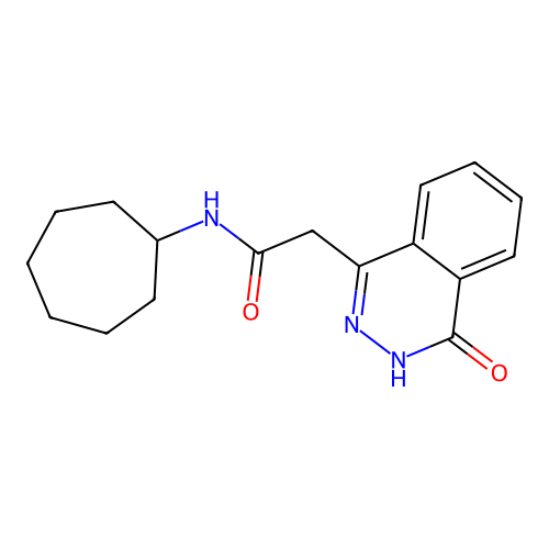 N-cycloheptyl-2-(4-hydroxyphthalazin-1-yl)acetamide structure