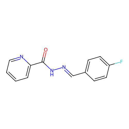 N'-[(E)-(4-fluorophenyl)methylidene]pyridine-2-carbohydrazide structure
