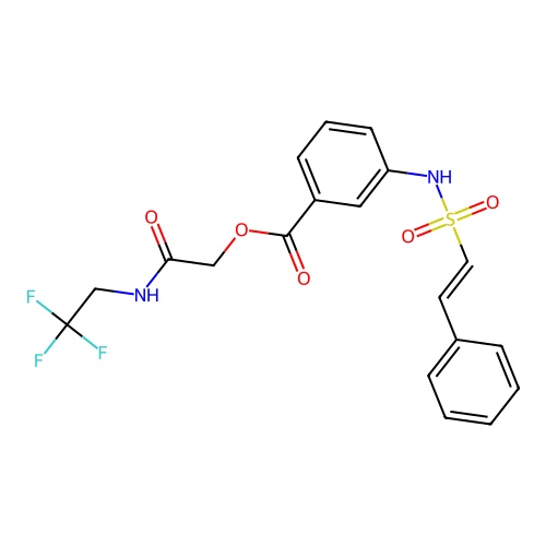 [(2,2,2-Trifluoroethyl)carbamoyl]methyl 3-(2-phenylethenesulfonamido)benzoate structure