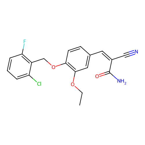 3-[4-[(2-Chloro-6-fluorophenyl)methoxy]-3-ethoxyphenyl]-2-cyanoprop-2-enamide structure