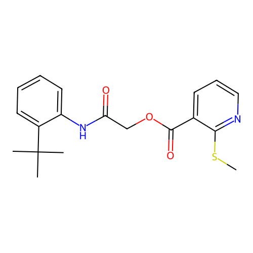[(2-Tert-butylphenyl)carbamoyl]methyl 2-(methylsulfanyl)pyridine-3-carboxylate structure