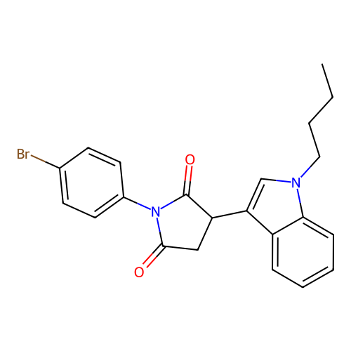 1-(4-bromophenyl)-3-(1-butyl-1H-indol-3-yl)pyrrolidine-2,5-dione structure