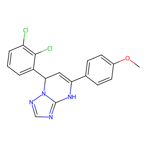 7-(2,3-dichlorophenyl)-5-(4-methoxyphenyl)-1,7-dihydro-[1,2,4]triazolo[1,5-a]pyrimidine structure