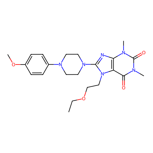 7-(2-ethoxyethyl)-8-[4-(4-methoxyphenyl)piperazin-1-yl]-1,3-dimethylpurine-2,6-dione structure