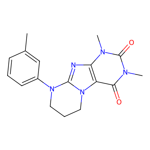 1,3-dimethyl-9-(3-methylphenyl)-7,8-dihydro-6H-purino[7,8-a]pyrimidine-2,4-dione structure