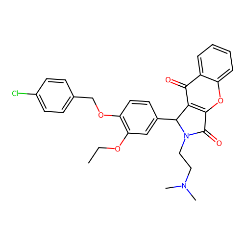 1-(4-((4-chlorobenzyl)oxy)-3-ethoxyphenyl)-2-(2-(dimethylamino)ethyl)-1,2-dihydrochromeno[2,3-c]pyrrole-3,9-dione structure