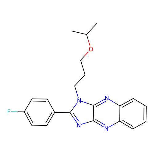 2-(4-fluorophenyl)-1-[3-(propan-2-yloxy)propyl]-1H-imidazo[4,5-b]quinoxaline structure